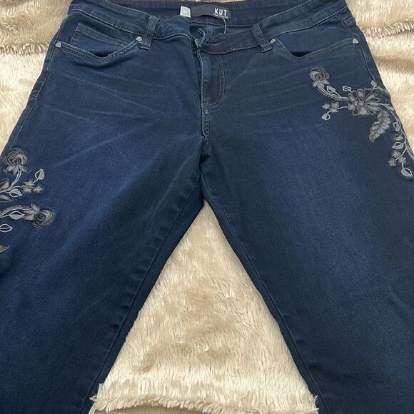Kut from the Kloth Donna ankle skinny size 12 embroidered jeans - Picture 1 of 7